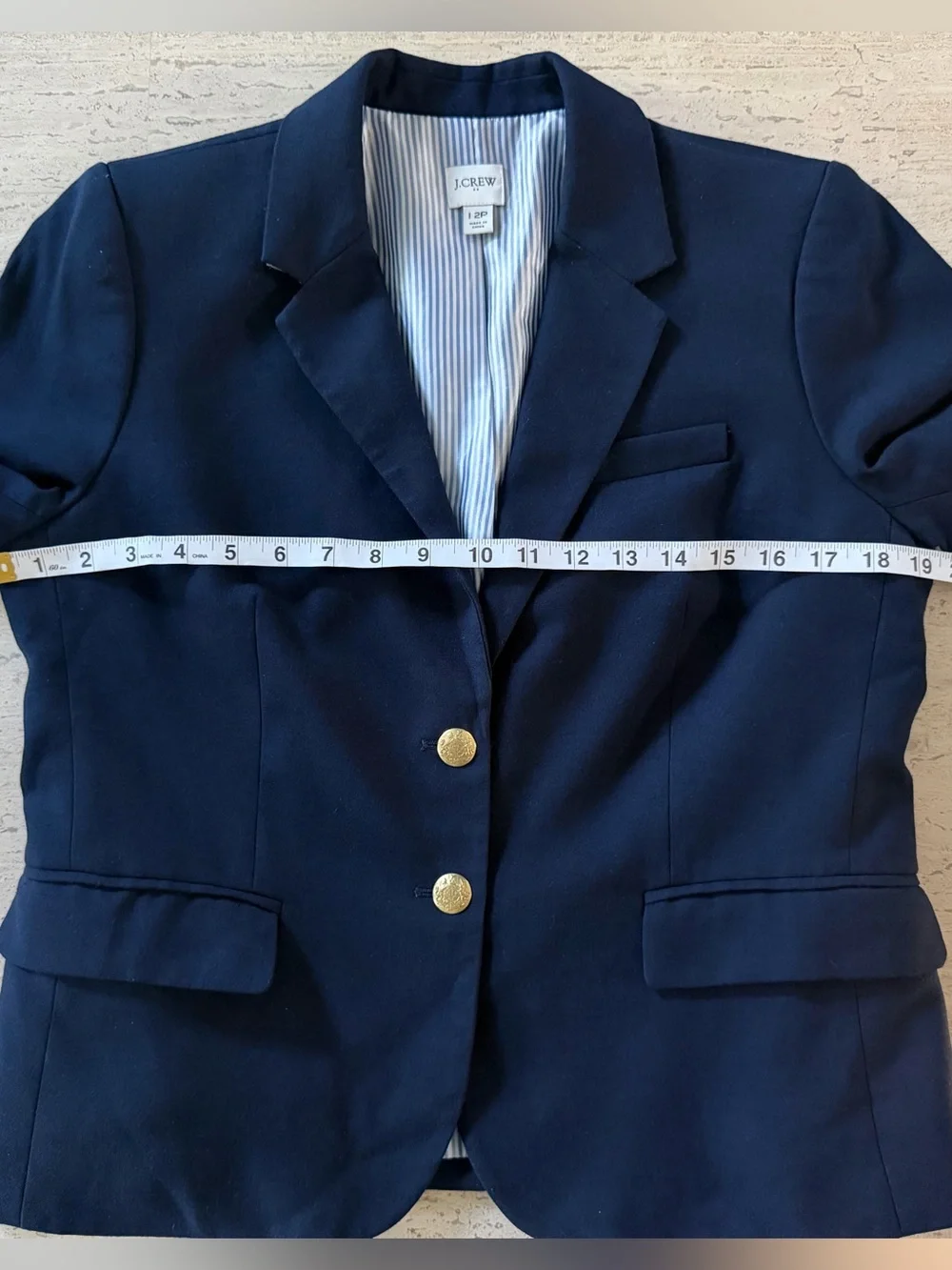J. Crew Original Schoolboy Blazer, Navy Wool Blend | Size 12P | NWOT